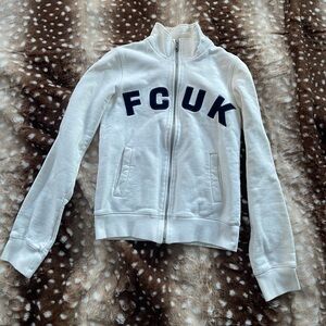 FCUK White and Blue zip up